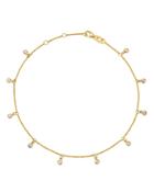 Bloomingdale's Diamond Bezel Droplet Ankle Bracelet In 14k Yellow Gold, 0.25 Ct. T.w. - 100% Exclusive