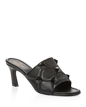 Valentino Garavani Women's Roman Stud Quilted Slide High Heel Sandals