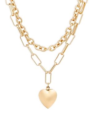 Aqua Heart Charm Mixed Link Layered Pendant Necklace, 14-17 - 100% Exclusive