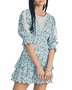 Loveshackfancy Marquise Ruched Floral Mini Dress