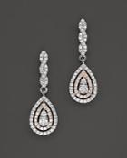 Diamond Micro Pave Teardrop Earrings In 14k Rose And White Gold, .50 Ct. T.w.