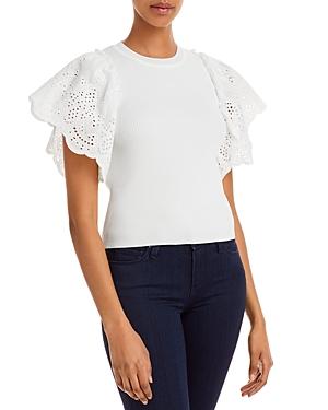 Lucy Paris Beatrice Eyelet Sleeve Top