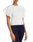 Lucy Paris Beatrice Eyelet Sleeve Top