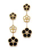 Roberto Coin Daisy Collection 18k Yellow Gold Black Onyx, Mother-of-pearl & Diamond Flower Drop Earrings - 100% Exclusive