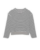 Theory Crewneck Reversible Striped Sweatshirt