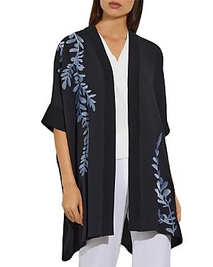 Misook Printed Open Front Jacket