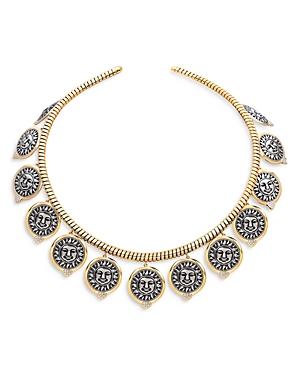 Marina B 18k Gold & Sterling Silver Soleil 9 Pendants Diamond Collar Necklace