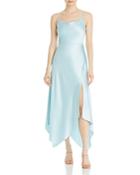 Aqua Satin Drape Front Dress - 100% Exclusive