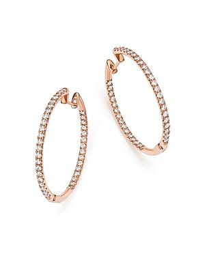 Diamond Inside Out Hoop Earrings In 14k Rose Gold, 1.0 Ct. T.w.