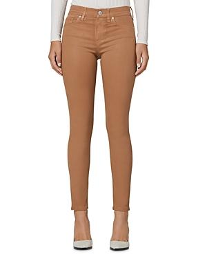 Hudson Nico Super Skinny Ankle Jeans In Tobacco Brown Coated