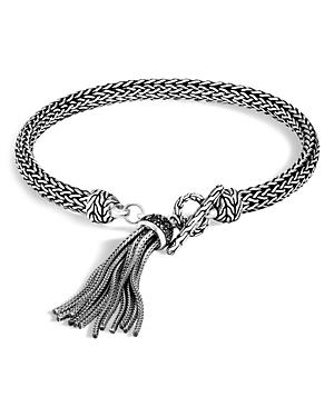 John Hardy Sterling Silver Classic Chain Tassel Bracelet With Black Sapphire & Black Spinel