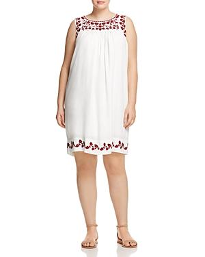 Lucky Brand Plus Sleeveless Embroidered Dress