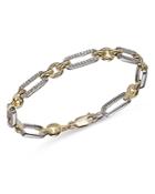 Bloomingdale's Diamond Paperclip Bracelet In 14k White & Yellow Gold, 1.0 Ct. T.w. - 100% Exclusive