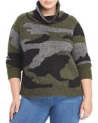Aqua Curve Plus Size Knit Camo Turtleneck Sweater - 100% Exclusive