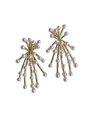 Nicola Bathie Imitation Pearl Babies Breathe Drop Earrings In 14k Gold Plated
