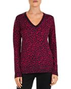 Gerard Darel Syra Animal-print Merino Wool Sweater