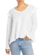 Wilt Long Sleeve Ruffle Trim Tee