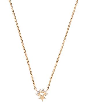 Nouvel Heritage 18k Yellow Gold Mystic Diamond Small Star Pendant Necklace, 16.5