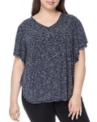B Collection By Bobeau Curvy Mariee Ribbed Space-dye Tee