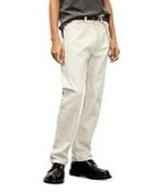 The Kooples Straight Cut Ripped Ecru Jeans