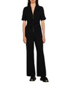 Sandro Nora Belted Zip Front Jumpsuit