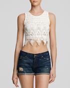 Lush Top - Lace Cropped Shell