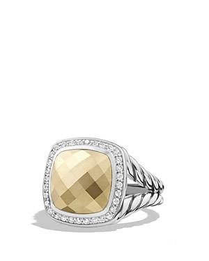 David Yurman Ring With Gold Dome And Diamonds With 18k Gold