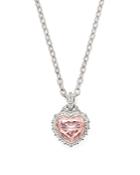 Judith Ripka Rapture Heart Pendant Necklace With Pink Crystal, 17