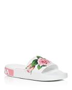 Dolce & Gabbana Women's Floral Pool Slide Sandals