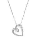 Diamond Heart Pendant Necklace In 14k White Gold, .35 Ct. T.w. - 100% Exclusive