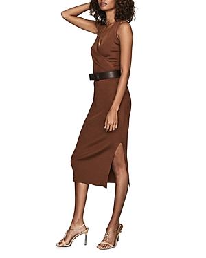 Reiss Katy Ribbed Knit Midi Dress