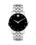 Movado Museum Classic Stainless Steel Diamond-index Watch, 40mm
