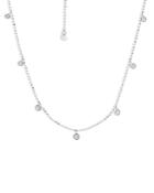 Graziela Gems 18k White Gold Diamond Floating Dangle Statement Necklace, 18