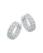 Bloomingdale's Diamond Inside Out Huggie Hoop Earrings In 14k White Gold, 5.0 - 100% Exclusive