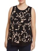 Lucky Brand Plus Embroidered Floral Tank