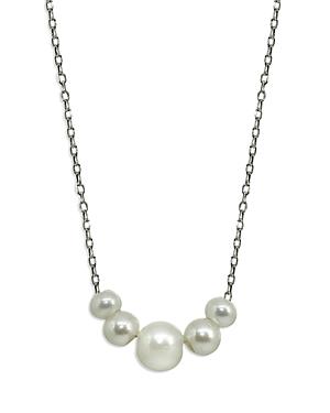 Aqua Sterling Silver Graduated Freshwater Pearl Necklace, 15.5 - 100% Exclusive