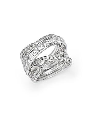 Diamond Crossover Ring In 14k White Gold, 3.0 Ct. T.w.