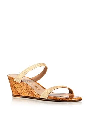 Stuart Weitzman Women's Aleena Woven Wedge Slide Sandals