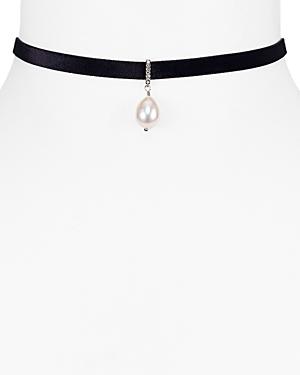 Nadri Teardrop Velvet Choker Necklace, 12