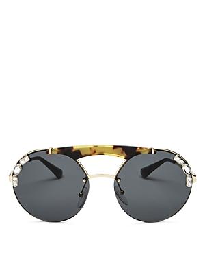 Prada Round Embellished Sunglasses, 37mm