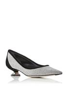 Giorgio Armani Women's Decollette Glitter Low Heel Pumps
