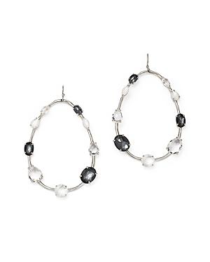 Ippolita Sterling Silver Rock Candy Mother-of-pearl Doublet, Hematite Doublet And Clear Quartz Large Open Drop Earrings In Piazza