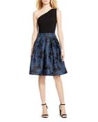 Lauren Ralph Lauren One-shoulder Jacquard Skirt Dress
