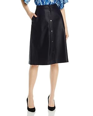 Boss Faux Leather A-line Skirt
