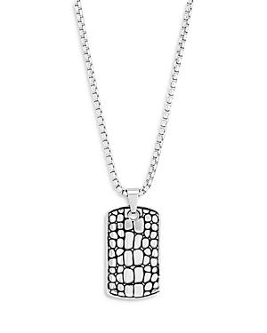 Alberto Amati Sterling Silver Cobblestone Dog Tag Pendant Necklace, 20