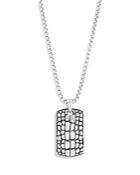 Alberto Amati Sterling Silver Cobblestone Dog Tag Pendant Necklace, 20