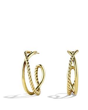 David Yurman Crossover Hoop Earrings In Gold