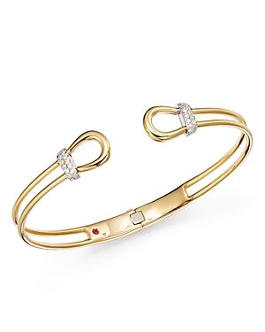 Roberto Coin Cheval Diamond Bangle Bracelet In 18k Yellow Gold