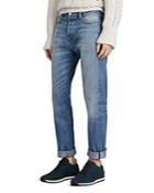 Burberry Washed Japanese Selvedge Straight Fit Jeans In Light Indigo