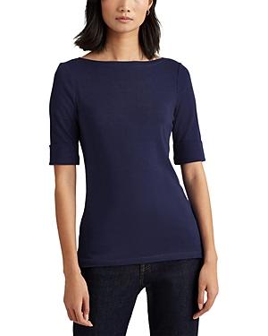 Lauren Ralph Lauren Fitted Short Sleeve Boatneck Top